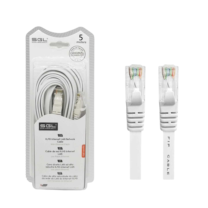 Καλώδιο δικτύου Ethernet - Πλακέ - A8P8C - 5m - 096421