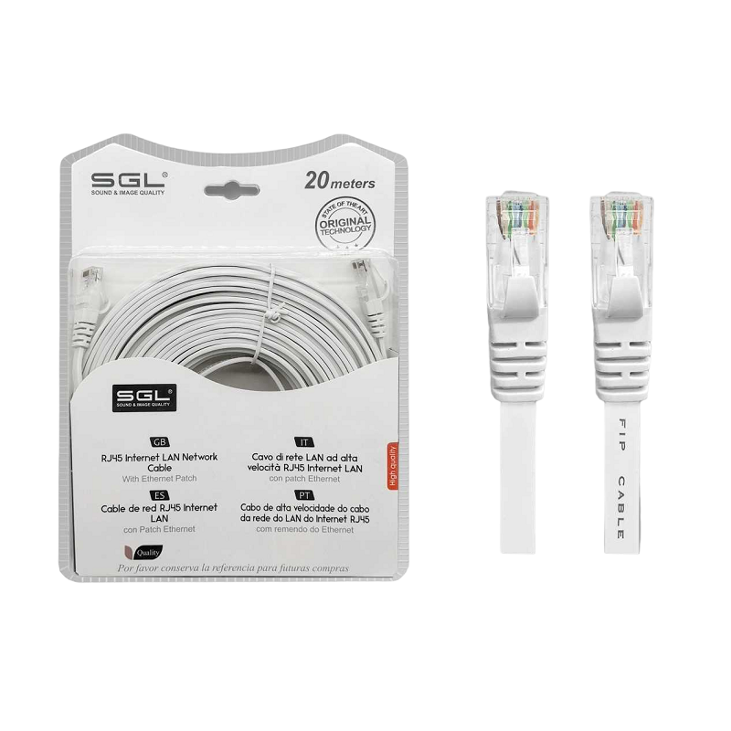 Καλώδιο δικτύου Ethernet - Πλακέ - A8P8C - 20m - 096452