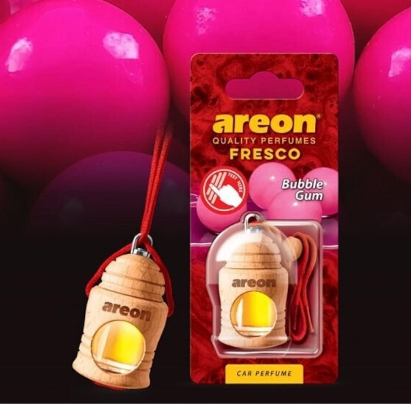 Areon Κρεμαστό Αρωματικό Υγρό Αυτοκινήτου Fresco Bubble Gum 4ml FRTN07