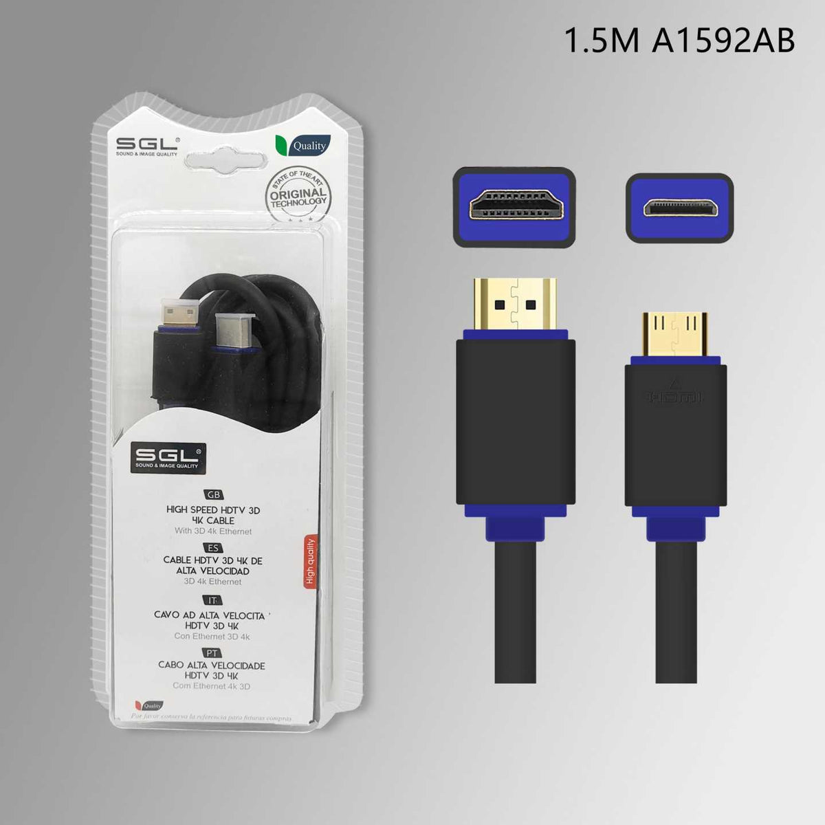 Καλώδιο HDMI σε Mini HDMI - Male/Male - 1592AB - 1.5m - 095165