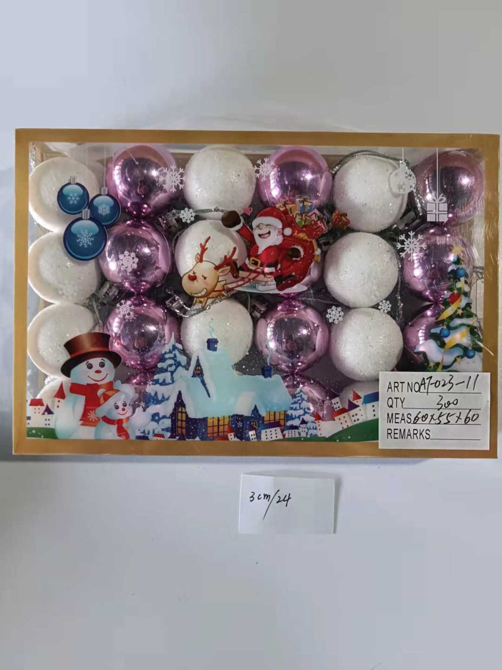 Σετ Χριστουγεννιάτικες μπάλες - 3cm - 24pcs - 023117