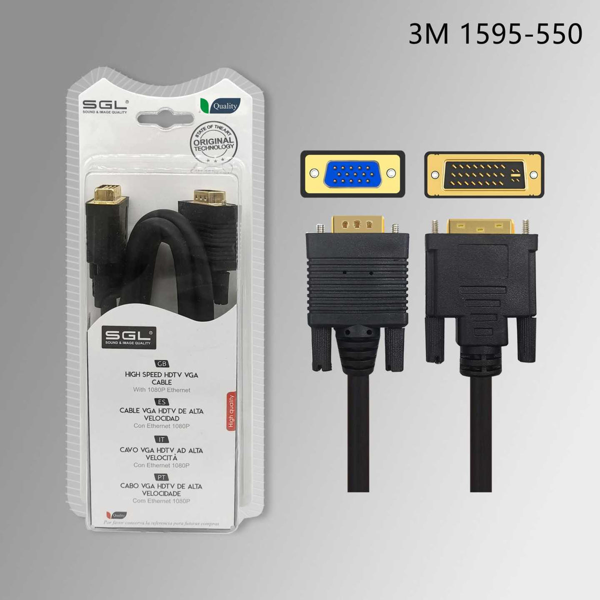 Καλώδιο VGA σε DVI - 1595-550 - 3m - 095035