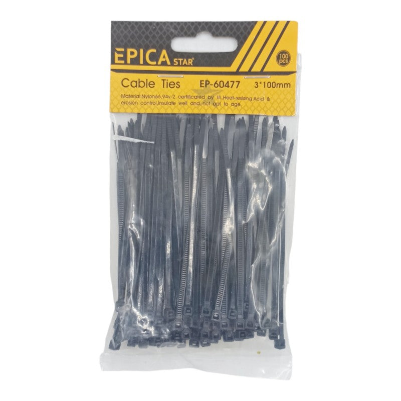 ΔΕΜΑΤΙΚΑ ΚΑΛΩΔΙΩΝ 100ΤΜΧ 3*100mm EPICA STAR EP-60477B ΕΡΓΑΛΕΙΑ > ΔΙΑΦΟΡΑ > ΔΕΜΑΤΙΚΑ ΚΑΛΩΔΙΩΝ