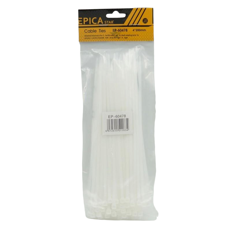 ΔΕΜΑΤΙΚΑ ΚΑΛΩΔΙΩΝ 100ΤΜΧ 4*200mm EPICA STAR EP-60478 ΕΡΓΑΛΕΙΑ > ΔΙΑΦΟΡΑ > ΔΕΜΑΤΙΚΑ ΚΑΛΩΔΙΩΝ