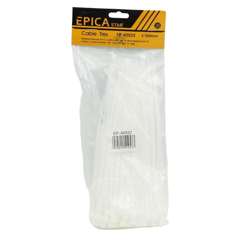 ΔΕΜΑΤΙΚΑ ΚΑΛΩΔΙΩΝ 100ΤΜΧ 5*200mm EPICA STAR EP-60522 ΕΡΓΑΛΕΙΑ > ΔΙΑΦΟΡΑ > ΔΕΜΑΤΙΚΑ ΚΑΛΩΔΙΩΝ