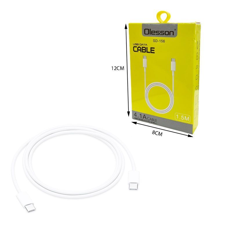 Olesson Καλώδιο Δεδομένων Type-C σε Type-C 1.5m 4.1A SD-156 - USB Data Cable