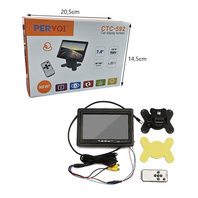 PerVoi Οθόνη Αυτοκινήτου Monitor 7″ TFT/LED CTC-592 - Hi-Res Display Monitor AUTO & MOTO>Ήχος & Εικόνα Αυτοκινήτου>Οθόνες media & Ραδιόφωνα Αυτοκινήτου