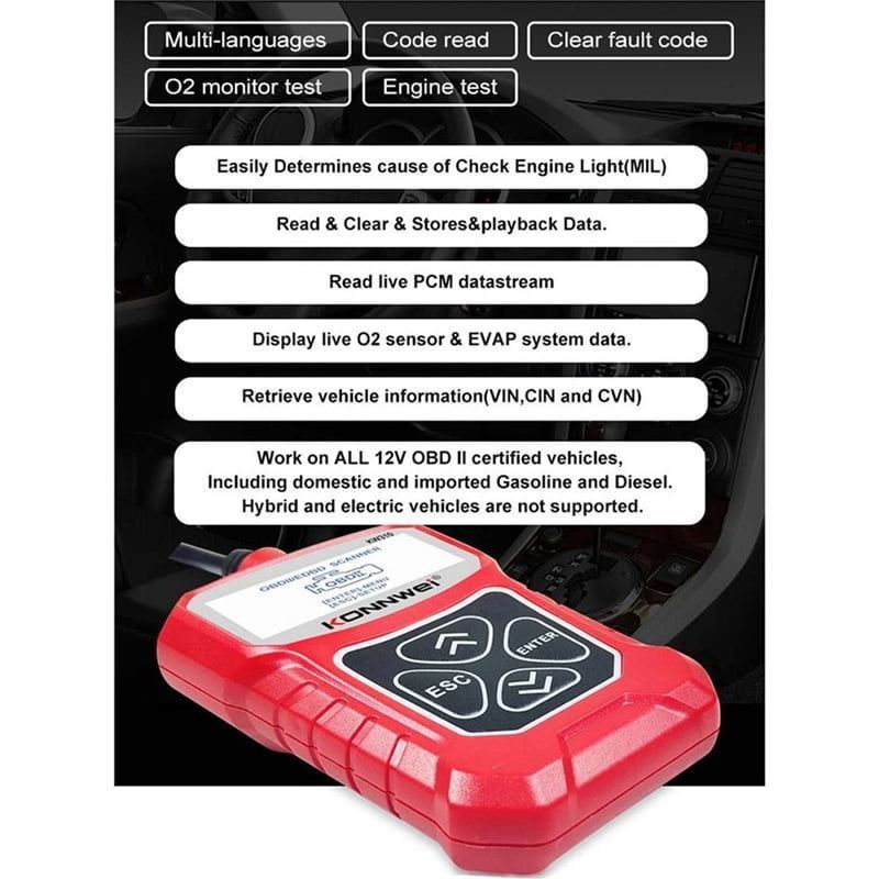 Konnwei KW310 Ψηφιακό Διαγνωστικό Αυτοκινήτων OBDII/EOBD - Multifunction OBDII/EOBD vehicle engine fault code reader