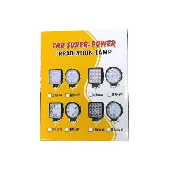 Προβολέας Τετράγωνος για Αυτοκίνητο 16 Led 48W 3cm – Car Super-Power Square