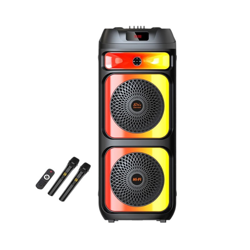 Φορητό ηχείο subwoofer με 2 μικρόφωνα Karaoke - ZQS-10225 - 102258 ΕΙΔΗ ΤΕΧΝΟΛΟΓΙΑΣ>Ραδιόφωνα & Ηχεία>Φορητά subwoofer