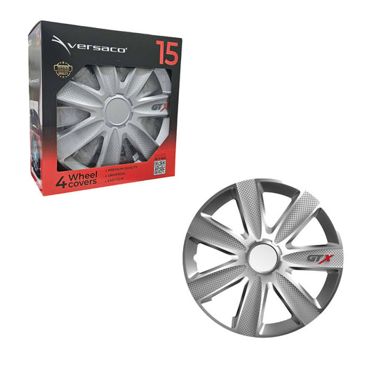 Versaco Σετ Τάσια Αυτοκινήτου 4τμχ 15" Ασημί - Wheel Covers