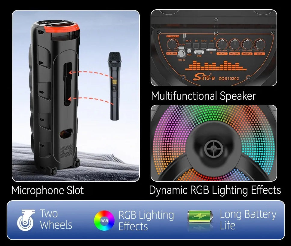 Φορητό ηχείο subwoofer με μικρόφωνο Karaoke - EV-8828 - 088286 ΕΙΔΗ ΤΕΧΝΟΛΟΓΙΑΣ>Ραδιόφωνα & Ηχεία>Φορητά subwoofer