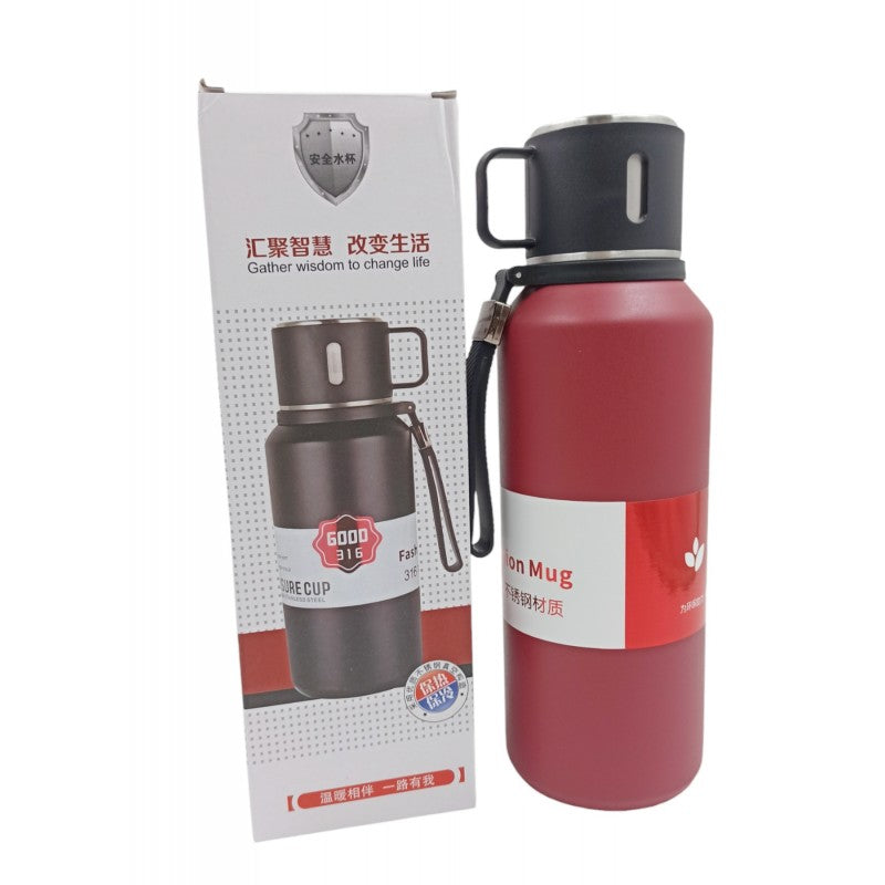 ΑΝΟΞΕΙΔΩΤΟ ΘΕΡΜΟΣ ΚΟΚΚΙΝΟ 1200ml ΜΕ ΚΑΠΑΚΙ-ΚΟΥΠΑ XZ-7808-1 HOBBY > ΚΑΜΠΙΝΓΚ