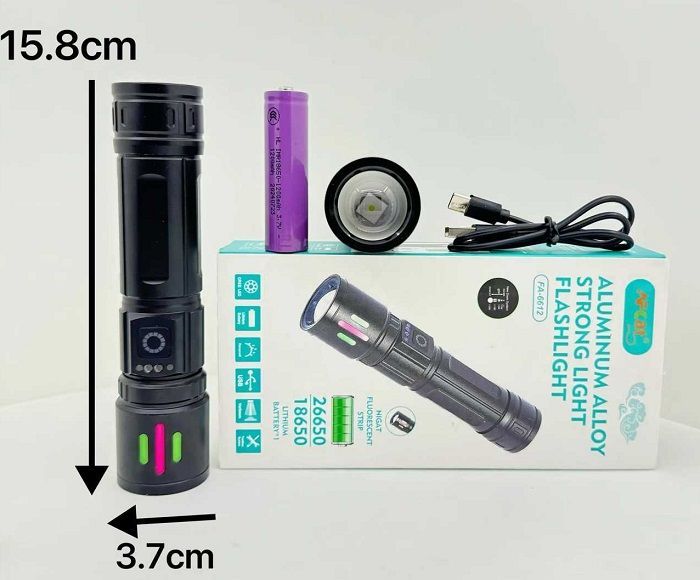 Επαναφορτιζόμενος φακός LED - 6612 - 123545
