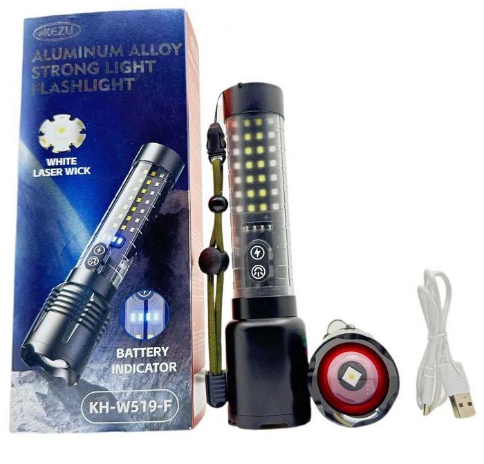 Επαναφορτιζόμενος φακός LED - W519 - 123581