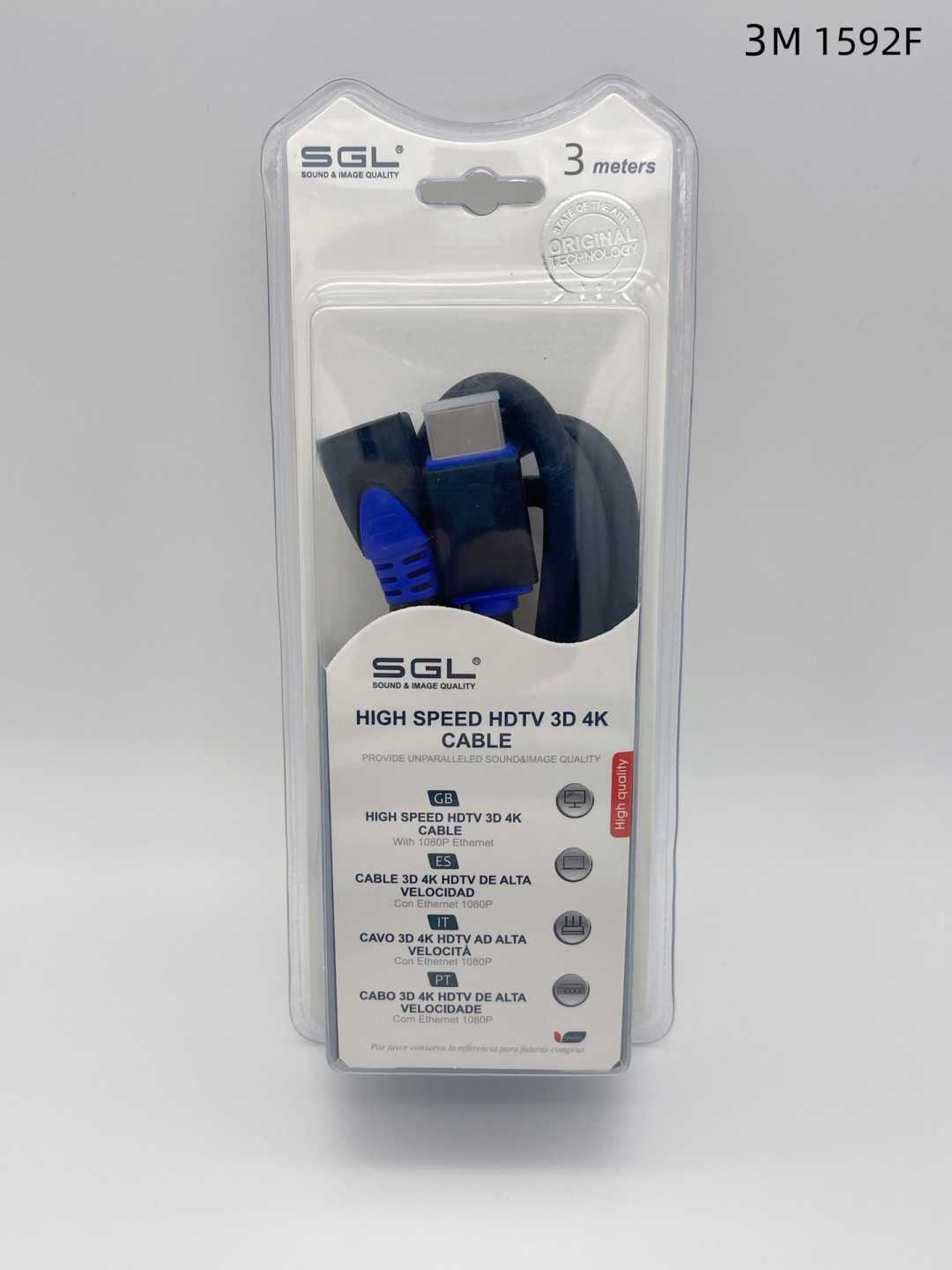 Καλώδιο HDMI γωνιακό - 90° - 1592F - Male/Male - 3m - 095233