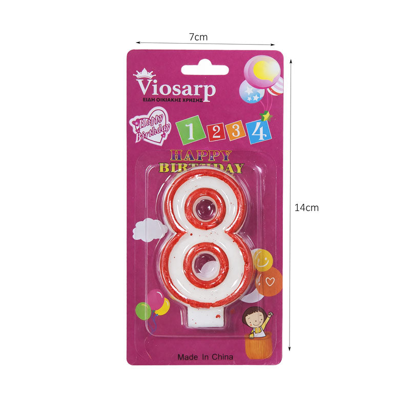 Κερί Γενεθλίων 8 – Birthday Number Candle Happy Birthday