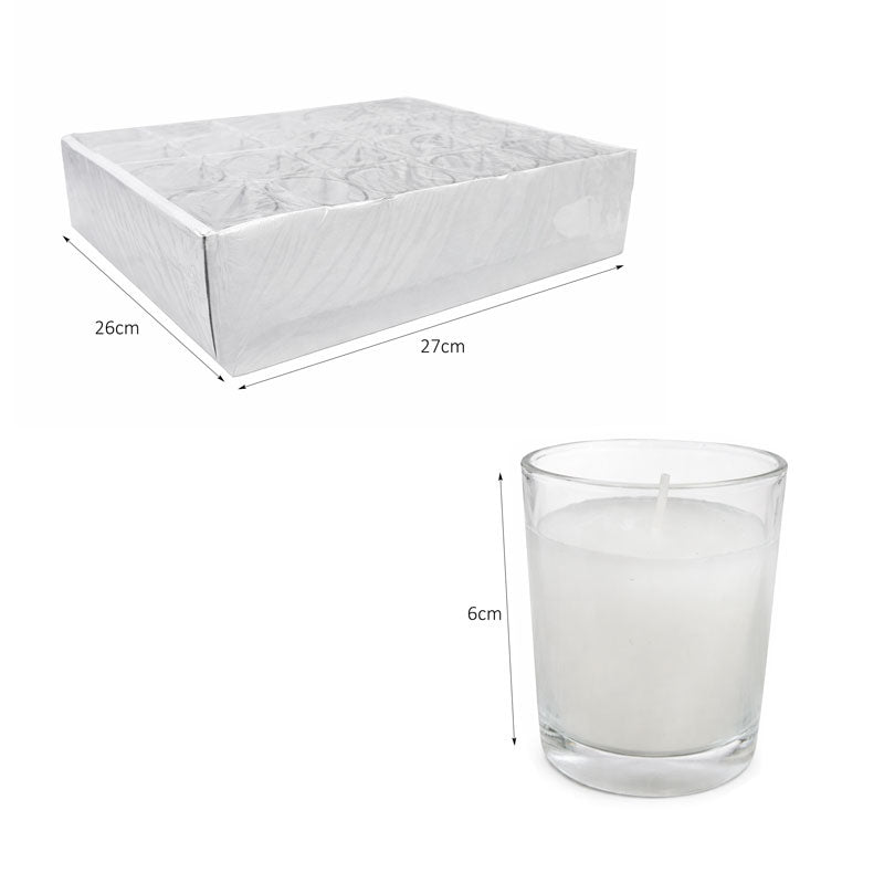 Γυάλινο Κερί Ρεσώ Λευκό – White Glass Votive Candle