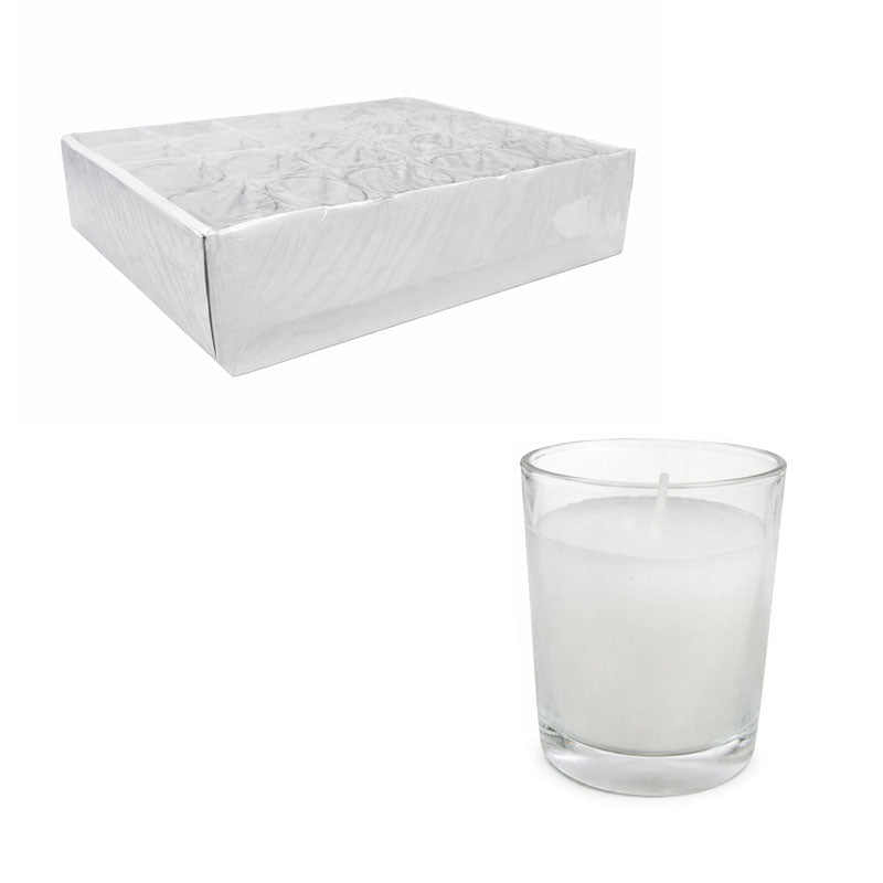 Γυάλινο Κερί Ρεσώ Λευκό – White Glass Votive Candle