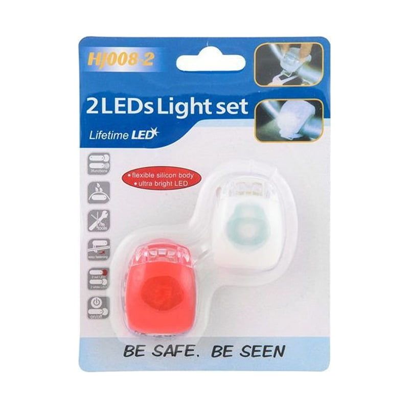Σετ φώτα ποδηλάτου σιλικόνης HJ008-2 LEDs light set - Bike light set