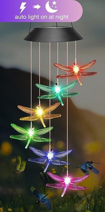 Ηλιακό κρεμαστό διακοσμητικό με φωτισμό LED - Dragonfly - 150432
