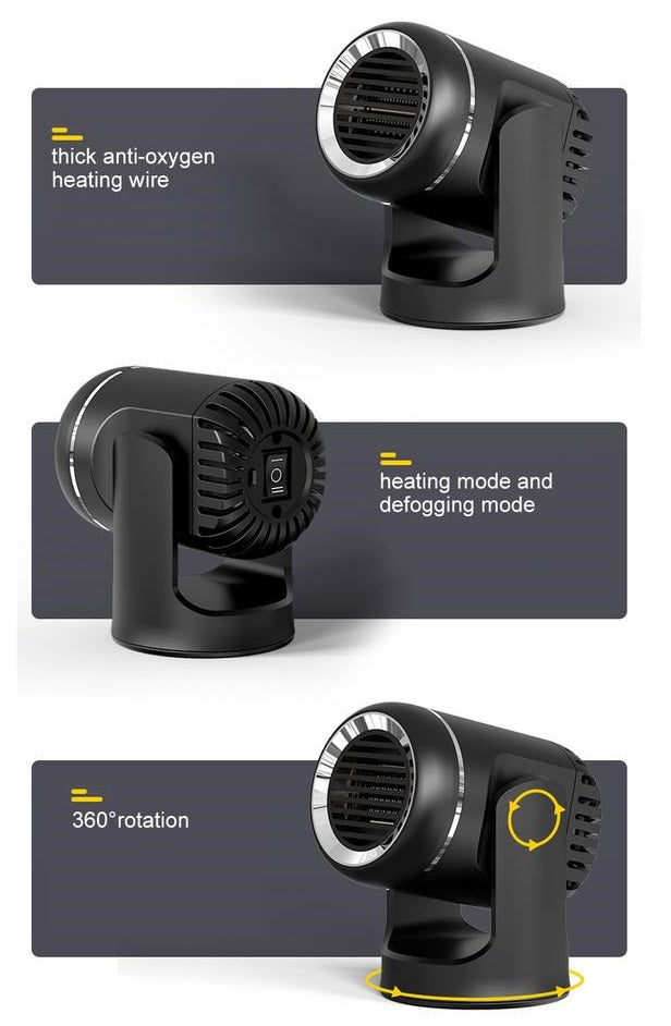 Αερόθερμο αυτοκινήτου - 12V - 1510413 - 150976 - Black