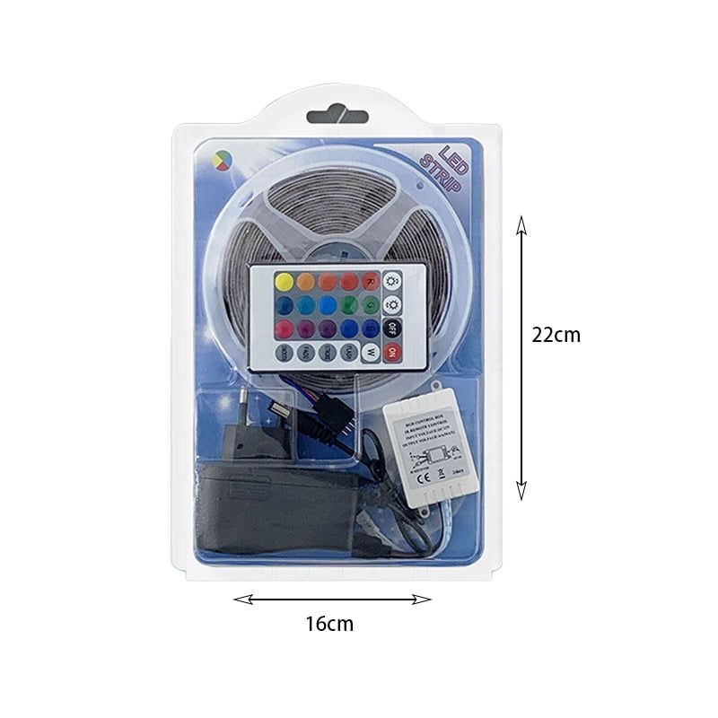Σετ Ταινία LED 5M RGB Λεντοταινία με ασύρματο χειριστήριο IP65 2835 - LED Strip