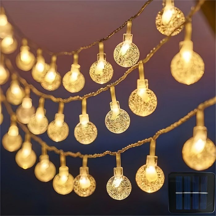 Ηλιακή γιρλάντα φωτισμού LED - Φυσαλίδα - 5m+1m - 20D - 152882 - Warm White