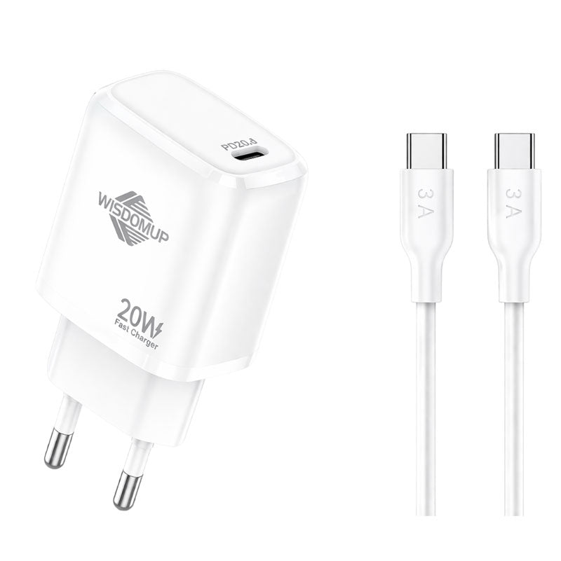 Wisdomup Φορτιστής Κινητού USB-C με Καλώδιο Type-C σε Type-C 20W OCD-33T - Fast Charger with Type-C to Type-C Cable