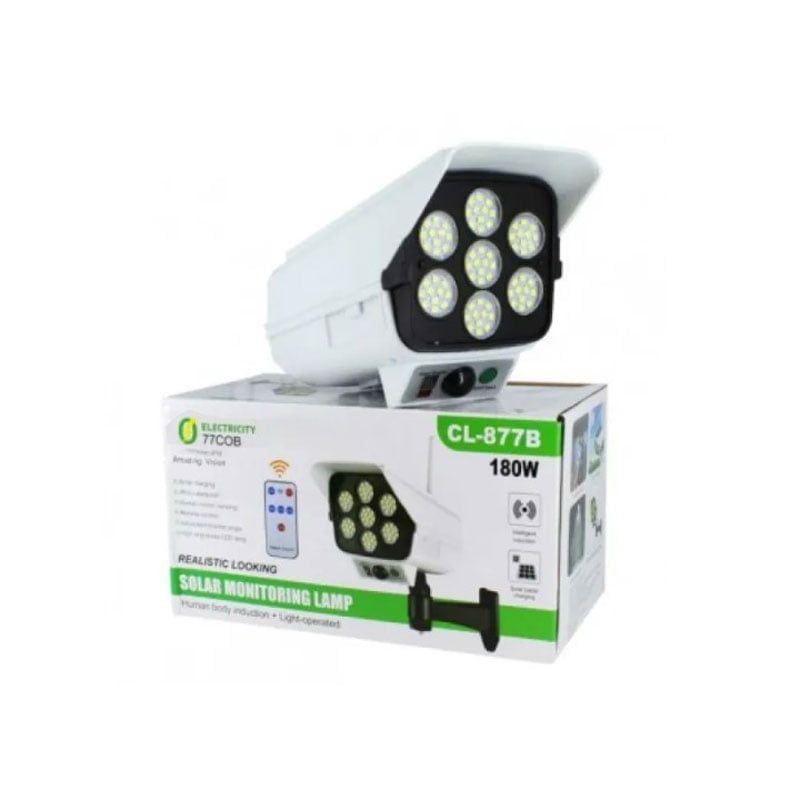 Ηλιακός Προβολέας σε Σχήμα Κάμερας με Αισθητήρα Κίνησης 180W CL-877B - Solar monitoring lamp