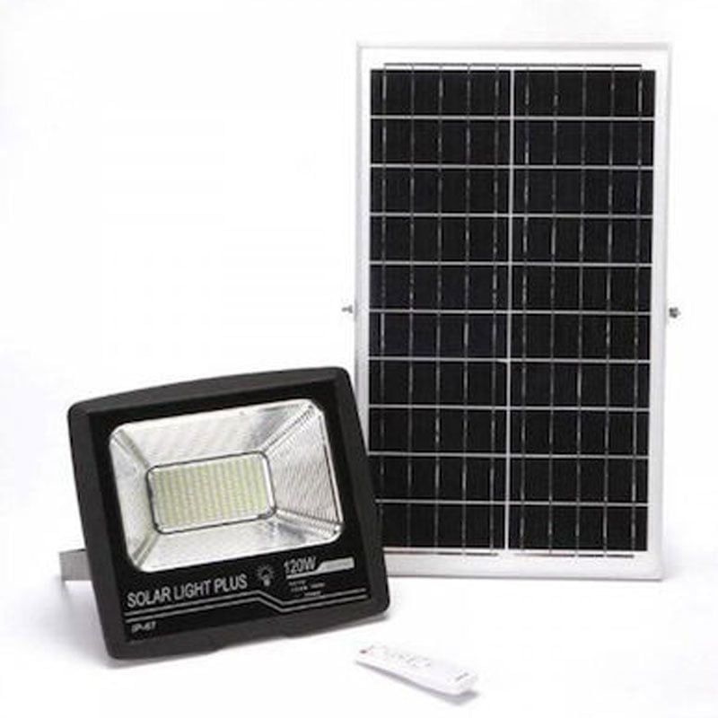Στεγανός Ηλιακός Προβολέας IP67 Ισχύος 100W με Τηλεχειριστήριο σε Μαύρο χρώμα GD-8770 - Angel shopping