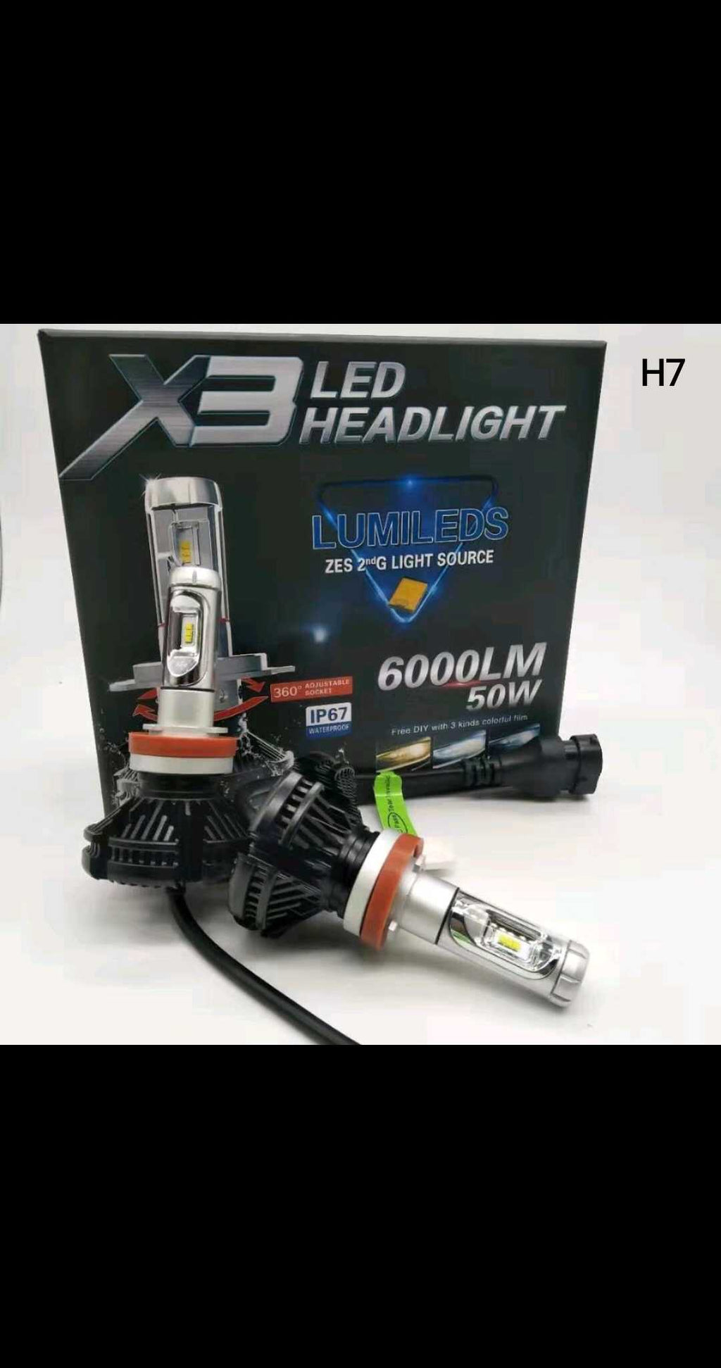 Λάμπες LED - X3 - H7 - 6000lm - 50W - 005655 AUTO-MOTO-BIKE>Είδη αυτοκινήτου>Φώτα LED