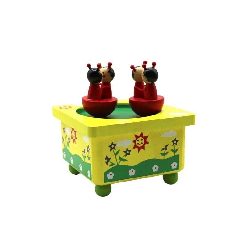 Ξύλινο Μουσικό Μαγνητικό Κουτί 10cm - Wooden music box - Angel shopping