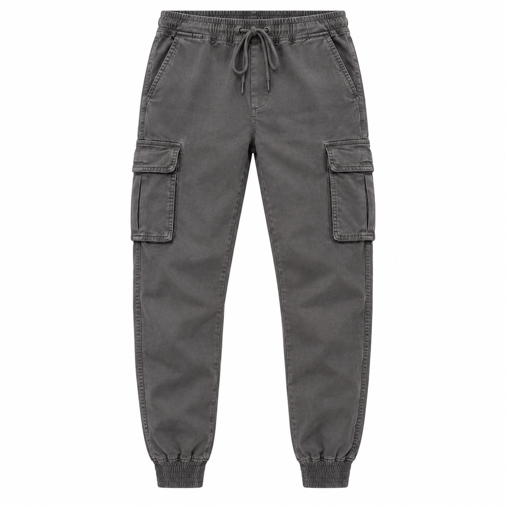 Angel Shopping Ανδρικό Παντελόνι Cargo Jogger με Κορδόνι Γκρι