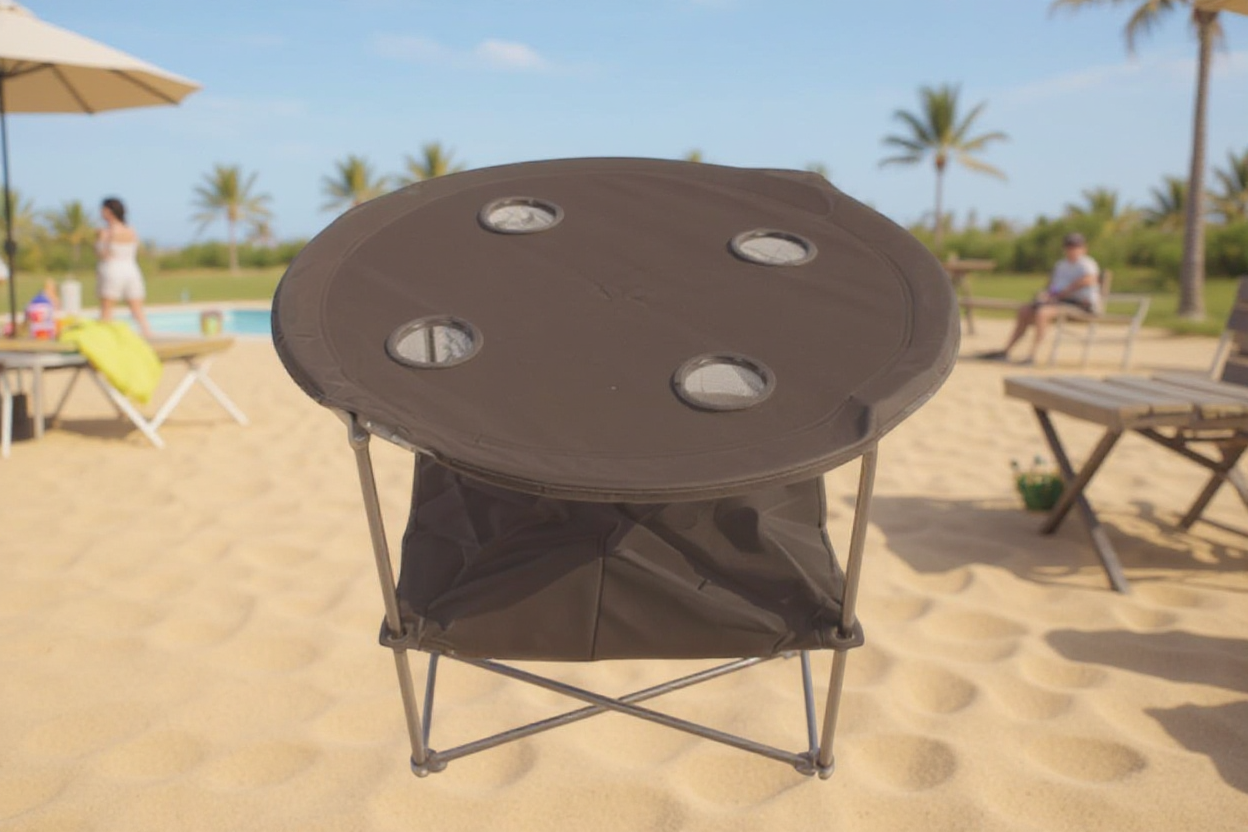 Πτυσσόμενο τραπέζι camping υφασμάτινο - 2031 - 170150 - Black