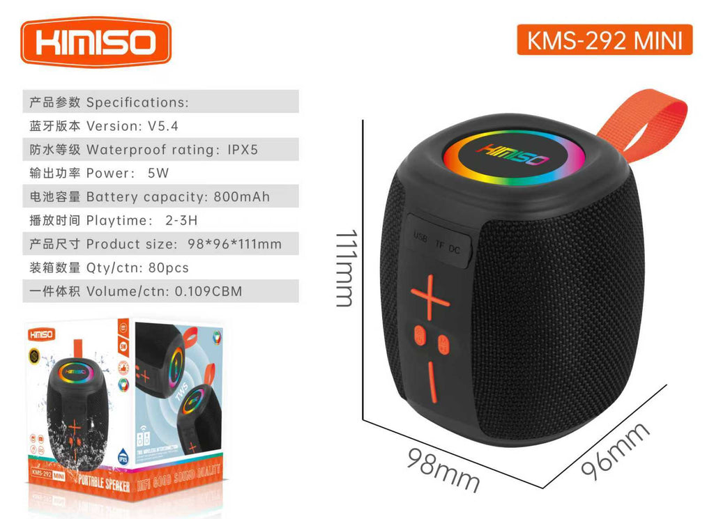 Ασύρματο ηχείο Bluetooth - KMS-292 MINI - 262926 - Black