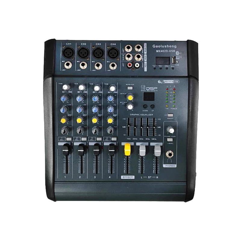 Gaolusheng MX-402D USB τετρακάναλος μίκτης ήχου - Professional Mixer Console Series