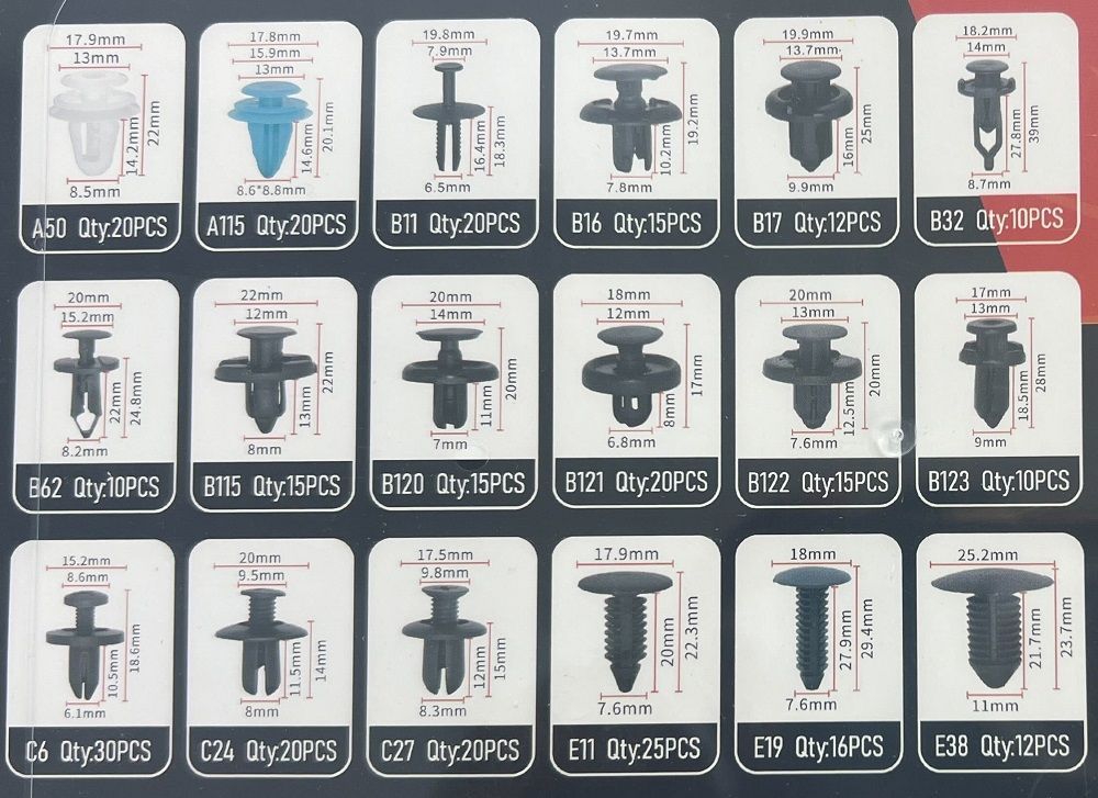 Σετ συνδετήρες αυτοκινήτου 18 τύπων - 299pcs - 180257