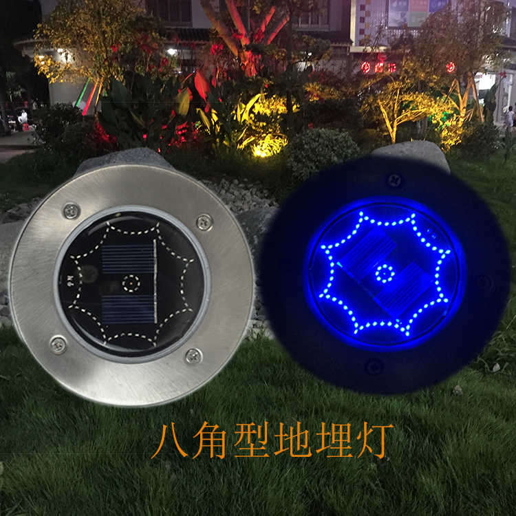 Ηλιακό φωτιστικό κήπου LED με σχέδιο - Καρφωτό - 4pcs - Blue - 431145
