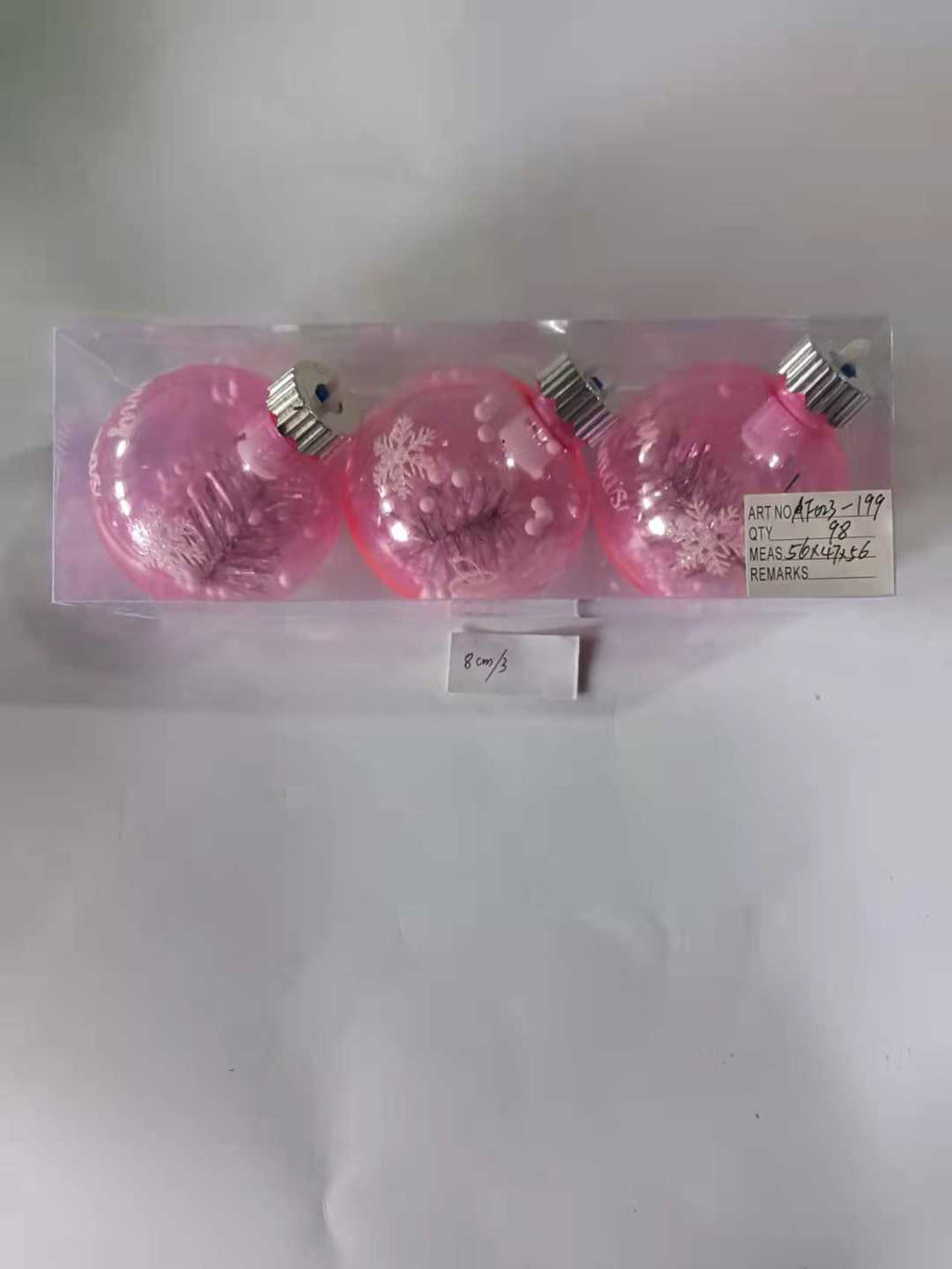 Σετ Χριστουγεννιάτικες μπάλες - 8cm - 3pcs - 231993