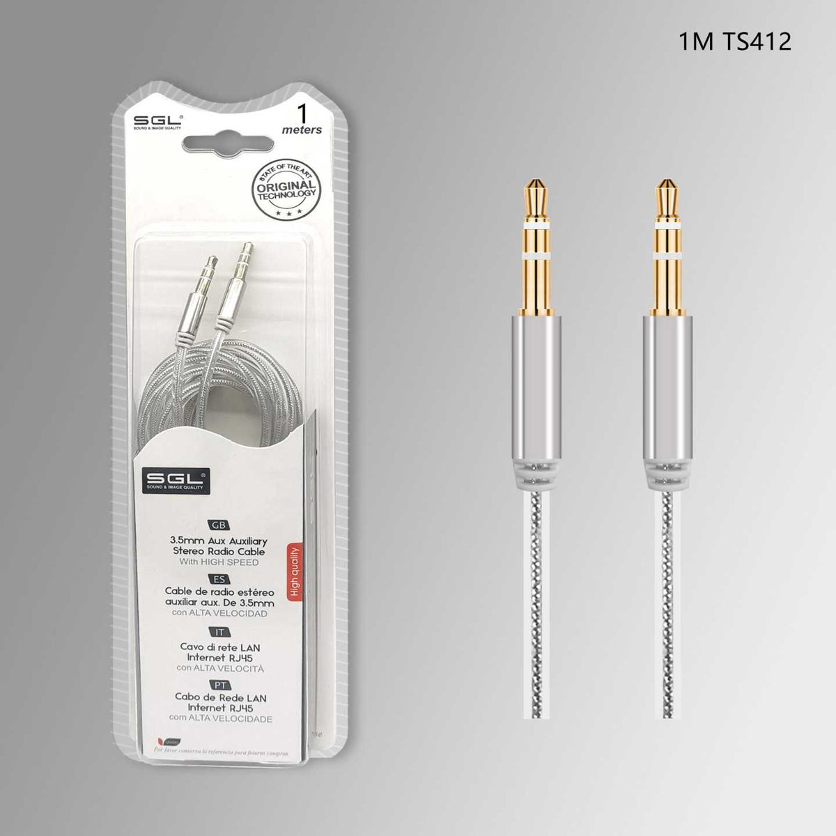 Καλώδιο ήχου Jack 3.5mm - TS412 - Male/Male - 1m - 096285