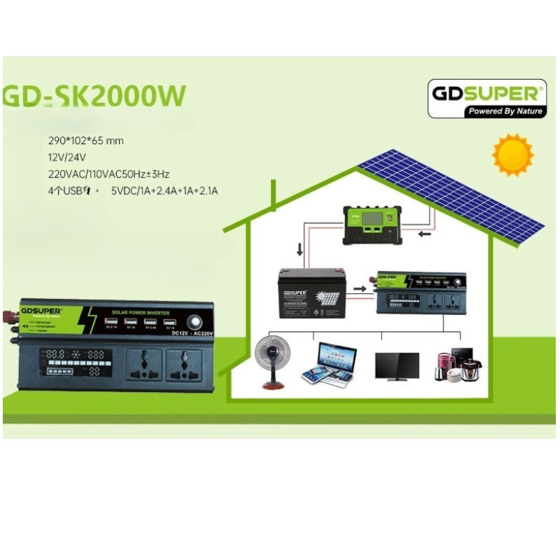 ΜΕΤΑΤΡΟΠΕΑΣ ΡΕΥΜΑΤΟΣ 2000W PLUG-IN GD-SK200W