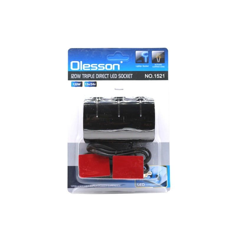 OLESSON 120W φορτιστής 3 θέσεων – Triple direct 3 cigarette charger NO.1521