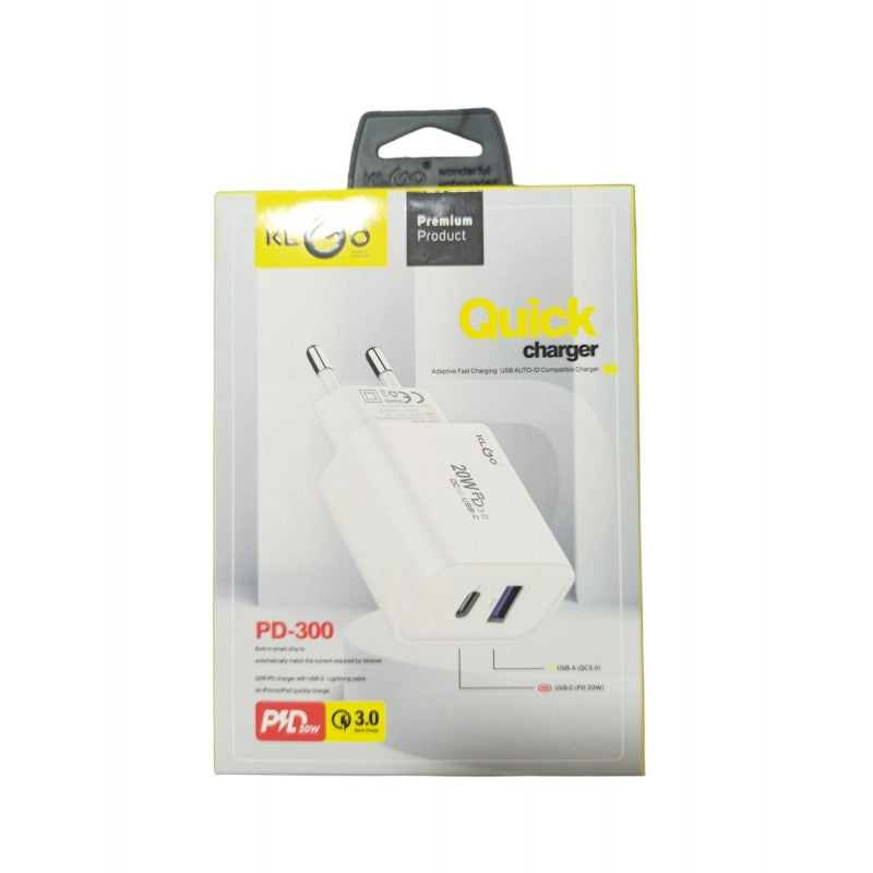 ΑΝΤΑΠΤΟΡΑΣ ΦΟΡΤΙΣΗΣ 20W ΜΕ ΘΥΡΑ USB-A ΚΑΙ USB-C PD-300 ΚΕΝΤΡΙΚΟ > ΤΗΛΕΦΩΝΑ ΚΑΙ ΑΞΕΣΟΥΑΡ > ΑΞΕΣΟΥΑΡ ΚΙΝΗΤΩΝ