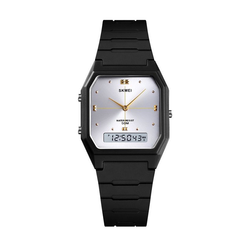 Ψηφιακό/αναλογικό ρολόι χειρός - Skmei - 1604 - Black/White
