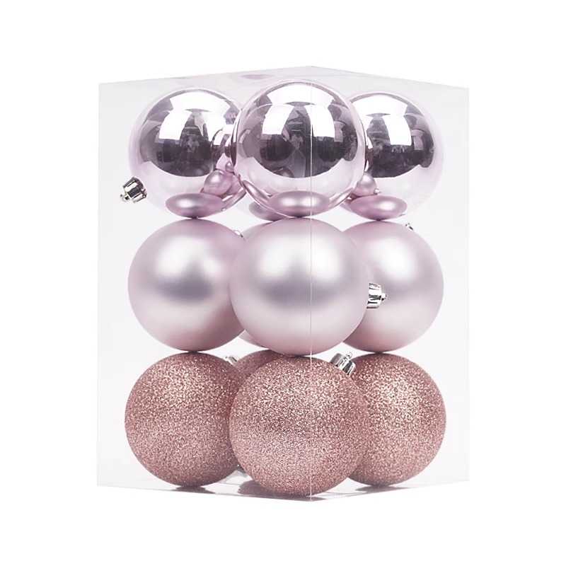 Σετ Χριστουγεννιάτικες μπάλες - 8cm - 12pcs - 326079 - White