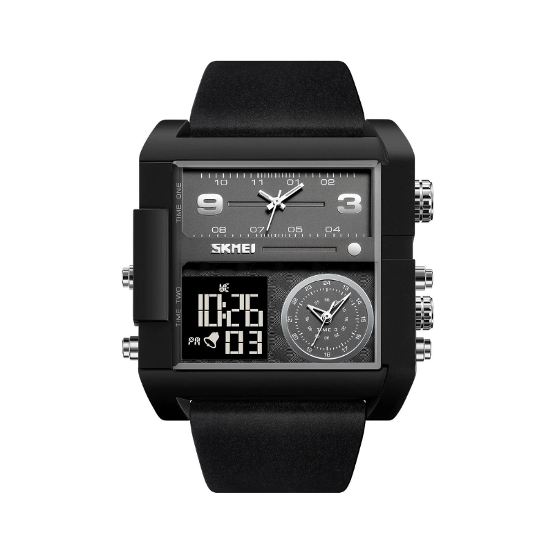 Ψηφιακό/αναλογικό ρολόι χειρός - Skmei - 2020 - Black/Black