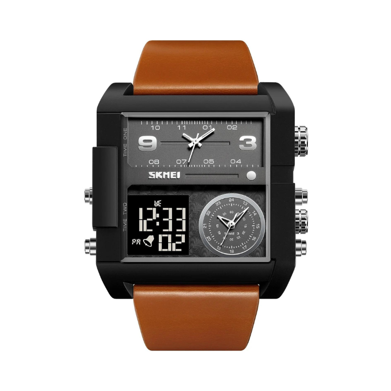 Ψηφιακό/αναλογικό ρολόι χειρός - Skmei - 2020 - Brown/Black ΡΟΛΟΓΙΑ>Ρολόγια χειρός>Ψηφιακά ρολόγια χειρός