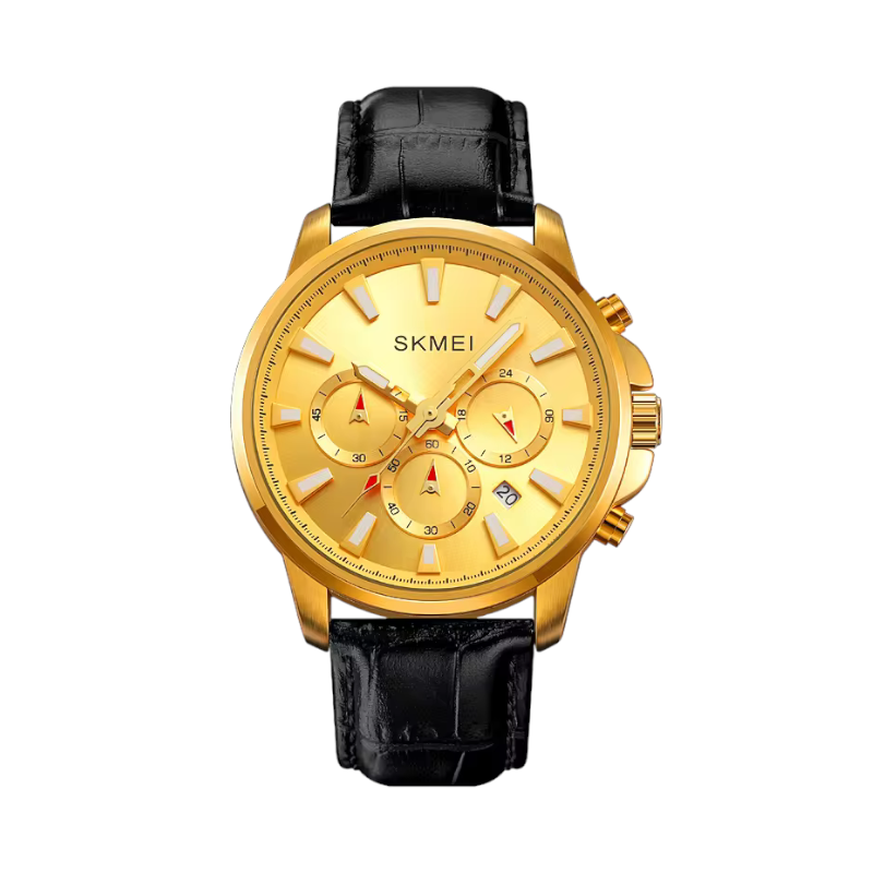 Aναλογικό ρολόι χειρός - Skmei - 2071 - Gold/Leather Black ΡΟΛΟΓΙΑ>Ρολόγια χειρός>Αναλογικά ρολόγια χειρός