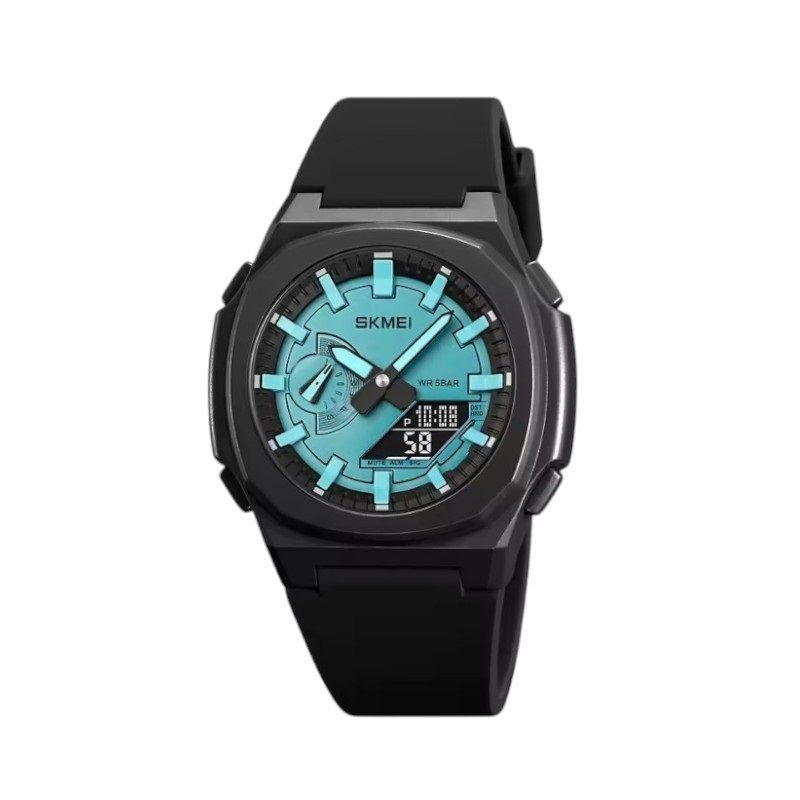 Ψηφιακό/αναλογικό ρολόι χειρός - Skmei - 2091 - Light Blue/Black screen